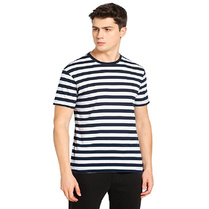 Camiseta ajustada personalizable de la mejor calidad para hombre, camisa de Color sólido, suave y cómoda, a rayas, venta al por mayor - Product Image 1