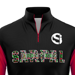 Sudadera de hombre personalizada de corte regular con media cremallera y manga larga, de algodón grueso para invierno, con relieve de color y bordado liso. - Product Image 2