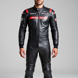 MALIK RAZA Combinaison de moto haute performance | Manches pré-incurvées | Résistance aux impacts multiples - Product Image 4