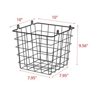 ตะกร้าเก็บลวดโลหะ3ชั้นพร้อมตะกร้าแบบถอดได้สีดำ - Product Image 2