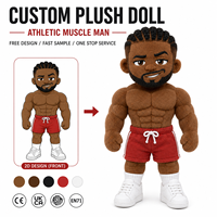 Fabricant de poupées en peluche personnalisées OEM ODM en coton, poupées musclées, poupées humaines en peluche, jouets de musculation, tailles personnalisées
