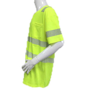 T-shirts de travail réfléchissants à col rond de haute qualité pour hommes, fabriqués sur mesure, manches courtes, vêtements de travail haute visibilité, design respirant - Product Image 3