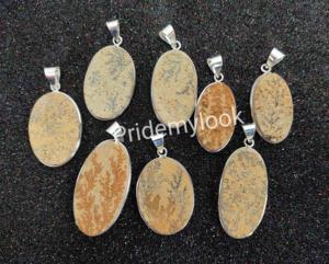 En gros Naturel Allemand Psilomelane Dendritique Argent Lunette Charmes À La Mode Bohème Styles Mélanger Les Formes De Mode Pendentifs Charmes - Product Image 2