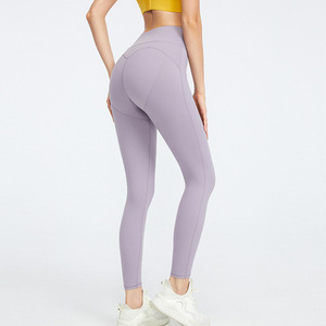 Meilleur style OEM Vente en gros Leggings de yoga pour femmes Respirants Séchage rapide Coton de haute qualité Fibre de bambou Taille mi-haute Mince Longueur intégrale - Product Image 5