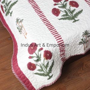 OPPY-colcha acolchada de algodón con estampado de flores, cubrecamas kantha - Product Image 2