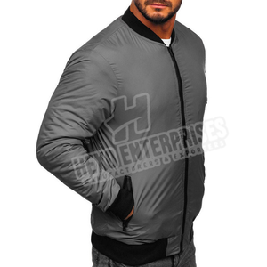 แจ็กเก็ตเบสบอลผ้าซาตินสไตล์เท่สำหรับผู้ชายแจ็กเก็ตทีมเบสบอลสไตล์เท่สำหรับฤดูหนาว - Product Image 2