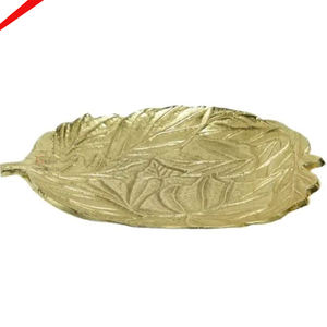 Plateau de service le plus vendu plateau de conception de coquille en métal fini doré 2025 - Product Image 2