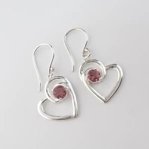 Boucles d'oreilles en rhodolite, plaquées or, argent sterling, bijoux fins faits à la main pour femmes, cadeau d'anniversaire - Product Image 5
