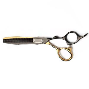 Vente en gros 440C Ciseaux de coiffeur allemands en acier inoxydable couleur or noir outil de beauté amincissant pour la coupe de cheveux - Product Image 3
