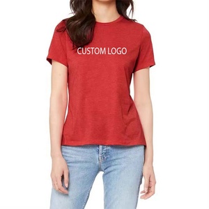 เสื้อยืดผ้าฝ้ายย้อมสีธรรมดาสำหรับผู้หญิงเสื้อยืดแขนสั้นระบายอากาศได้ดีสวมใส่สบายสำหรับฤดูร้อน - Product Image 1