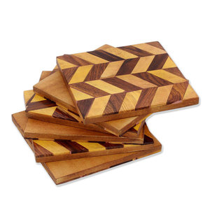 Posavasos más vendidos para mesa de comedor Posavasos de nogal impresos de madera Durable y ecológico para evitar sostener India - Product Image 1