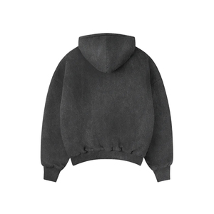 Sudadera con capucha doble Vintage Black 350 GSM Premium 100% algodón bolsillo canguro doble forro para invierno con logotipo personalizado - Product Image 5