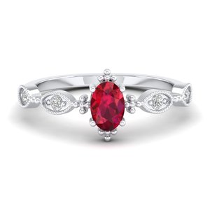 Bague REYES en argent sterling 925 avec rubis ovale de 0,5 carat et moissanite, pierre de naissance, vente en gros, cadeau, bijoux fins - Product Image 5