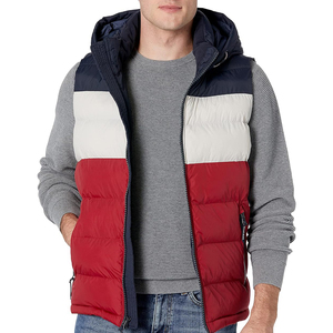 Chaleco de invierno para hombre con decoración de botones Logotipo personalizado Poliéster de peso pesado Chaqueta acolchada sin mangas cálida Tela brillante - Product Image 5