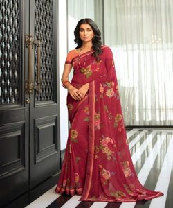 Sari in seta con elegante lavoro di patu e camicetta già pronta per matrimonio e fantasia da festa