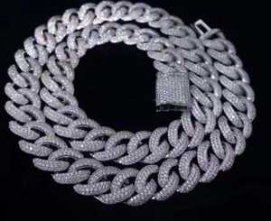 12mm Real VVS1 Moissanite Diamond Cadena de eslabones cubanos BustDown Collar cubano para regalo Estilo Hip Hop - Product Image 1