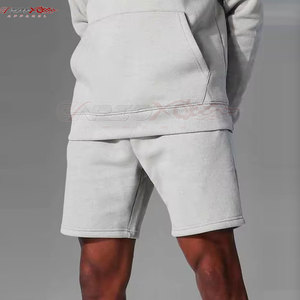 ชุดเสื้อมีฮู้ดและกางเกงขาสั้นสำหรับผู้ชายชุดเสื้อมีฮู้ดและกางเกงขาสั้นสำหรับเคลื่อนไหวประจำวันดีไซน์เรียบง่ายและปรับได้ - Product Image 5