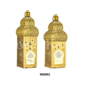 Pièce décorative de lampe de lanterne de photophore suspendue en laiton et en verre pour la maison - Product Image 3