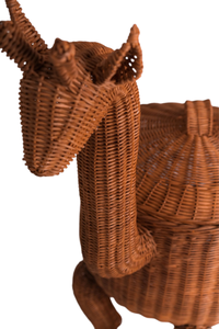 100% Natural Handwoven Animal Giraffe Kids Storage <b>Basket</b> With Lid Woven Laundry <b>Basket</b> for Kids and Babies Room Decor - Product Image 5