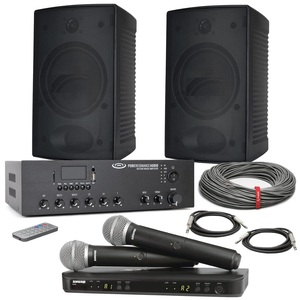 Entrega a domicilio de sistema de sonido para sala de conferencias de iglesia con 2 altavoces de montaje en superficie y subwoofer - Product Image 2