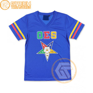 T-shirt de commande de l'étoile de l'Est en gros Vêtements en jersey de coton T-shirt OES respirant de haute qualité Vêtements grecs pour femmes - Product Image 2