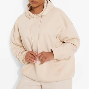 Sweat-shirts pour femmes de qualité supérieure, style pull-over décontracté pour l'hiver, ourlet côtelé, poignets côtelés, intérieur chaud, 100% coton, tenue de mode urbaine - Product Image 2