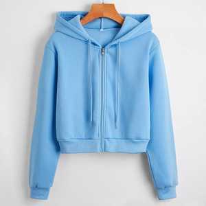 Sudadera informal de manga larga de Color sólido para mujer, sudadera con cremallera bordada, prendas de vestir de invierno, estilo pulóver, suministro al por mayor de XS-XL - Product Image 1