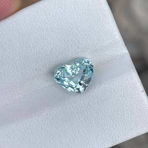 พลอยอะความารีนสีน้ำเงินแท้ 100% ทรงหัวใจ ขนาดมาตรฐาน สำหรับทำเครื่องประดับ ราคาขายส่ง - Product Image 2