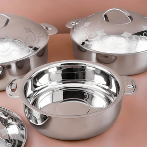 Premium Durable Non-Stick Etched Hammered Stainless Steel Hot Pot Set Insulated <b>Food</b> <b>Warmer</b> Casserole Lid Kitchen Restaurant - Product Image 4