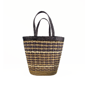 Bolsa de compras de algas marinas duradera con conciencia ecológica, rayas con estilo de lazo, dos grandes promociones de ventas minoristas para ser respetuosas con el medio ambiente - Product Image 1