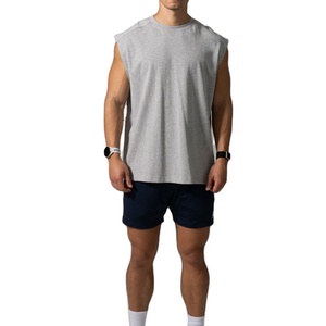 Camiseta sin mangas para hombre, ropa deportiva, estilo gimnasio, verano, corte stringer, chaleco con aberturas, para entrenamiento, correr, cuello redondo, largo, oversize - Product Image 4