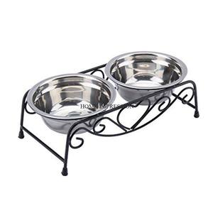 Cuenco para perros de acero inoxidable de primera calidad, grande, antideslizante, duradero, ecológico, cuenco de alimentación lenta para mascotas para perros y gatos, soporte de madera - Product Image 2