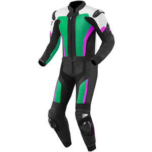 Men Leather <b>Motorcycle</b> Racing Suit Full Zip One Piece Motorbike <b>Jacket</b> and Trousers Breathable Quick Dry OEM - Product Image 4
