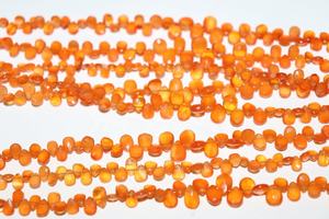 ธรรมชาติ Carnelian ด้านเพชรรูปร่างลูกปัด Carnelian Briolette 8 นิ้วสําหรับเครื่องประดับทํา - Product Image 2