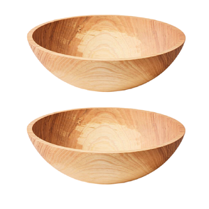 Cuenco para servir ensalada de madera de acacia con logotipo personalizado, vajilla de madera multiusos elegante para fiestas, platos, salsa de diseño liso - Product Image 4