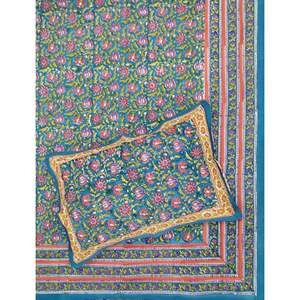 Parure de lit double en coton percale à motif floral avec taies d'oreiller, ensemble 3 pièces, draps plats et ajustés confortables 90 108 - Product Image 1