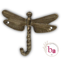 Crochets muraux multifonctionnels en fonte antique motif libellule pour manteaux et chapeaux, installation facile, organisateur de vêtements de haute qualité, très abordable