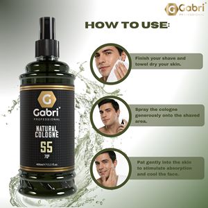 Gabri Professional Men's Aftershave Natural Cologne ESN-007352 400ml Eau De Cologne Moisturizing Fresh Fragrance Travel Size - Product Image 4