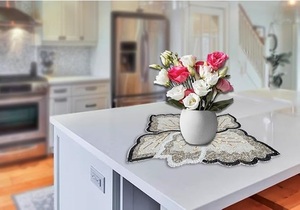 Set de table en satin perlé fait à la main Set de table Royal Look Hotel Restaurant Table décorative Cadeau d'utilisation comprenant des tapis Tampons - Product Image 2