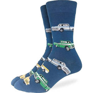 Factory Wholesale Men's Truck Print <b>Socks</b> 85% Cotton/10% <b>Polyester</b>/5% Spandex Machine Wash Regular Fit Bangladesh Adult Size - Product Image 1