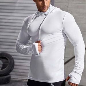 Vente en gros Sweat à capuche à manches longues de couleur unie pour hommes - Product Image 4