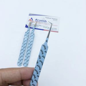 Haute qualité en acier inoxydable pointe pointue J courbe pince à cils 90 degrés Extension de cils fibre professionnelle en gros - Product Image 6