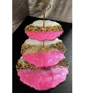 Celebración de fiesta de cumpleaños Soporte de plato de pastel de resina de madera clásico Diseñador moderno - Product Image 1