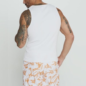 Men's Essential Sleeveless Shirt 100% Cotton Classic White Simple Design for <b>Layering</b> Custom DTF Sports Training Tank <b>Tops</b> - Product Image 2
