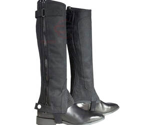 Chaps de cavalier en cuir de vachette pour équitation, demi-chaps et chaps complets, vente en gros |   Équipement d'équitation en cuir véritable - Product Image 1