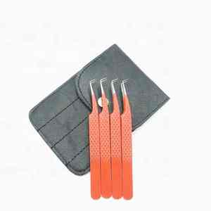 Juego de pinzas para extensión de pestañas injertadas, puntas de fibra de acero inoxidable, pinzas para pestañas postizas, herramientas de maquillaje para pestañas - Product Image 5