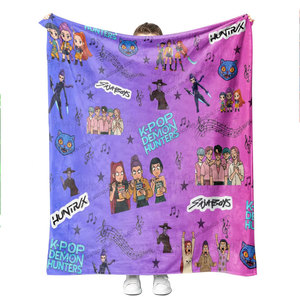 Bán Buôn Tùy Chỉnh In Anime Kpop K Pop Quỷ Thợ Săn Mềm Mại Thoải Mái Lông Cừu Sang Trọng Mặc Chăn Cho Trẻ Em Sinh Viên - Product Image 1