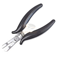Outil professionnel pour extensions de cheveux - Pince à kératine micro-nano en forme de D avec manche en fil noir en acier inoxydable pour extensions