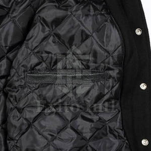 Chaqueta Letterman de gran tamaño para hombre de alta calidad con cuello levantado Material duradero MOQ bajo para la venta - Product Image 3