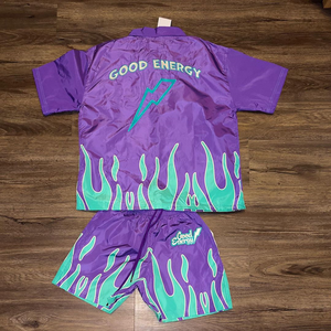 ชุดวอร์มลายเปลวไฟของผู้ชายชุดสั้นแบบปรับแต่งได้ชุดวอร์มไม่มีซิปสำหรับผู้ชาย - Product Image 4